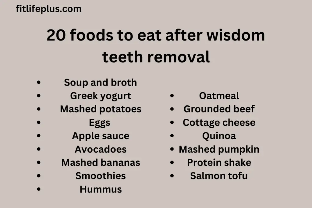 Foods to eat after wisdom teeth removal